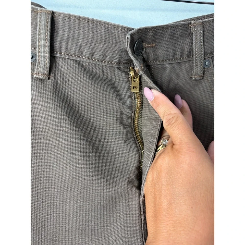 Levis 513 Slim Straight Brown Bedford Cord Pants Mens 36x34 Textured Trousers